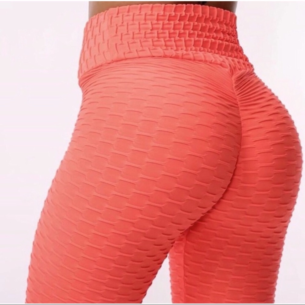 Coral Brazilian Scrunch Leggings S/M L/XL